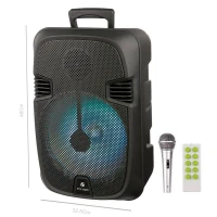 اسپیکر چمدانی بلوتوثی رم و فلش خور KBroad KTS-1202S + میکروفون و ریموت کنترل