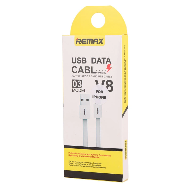 کابل آیفونی فست شارژ Remax V8-03 1m