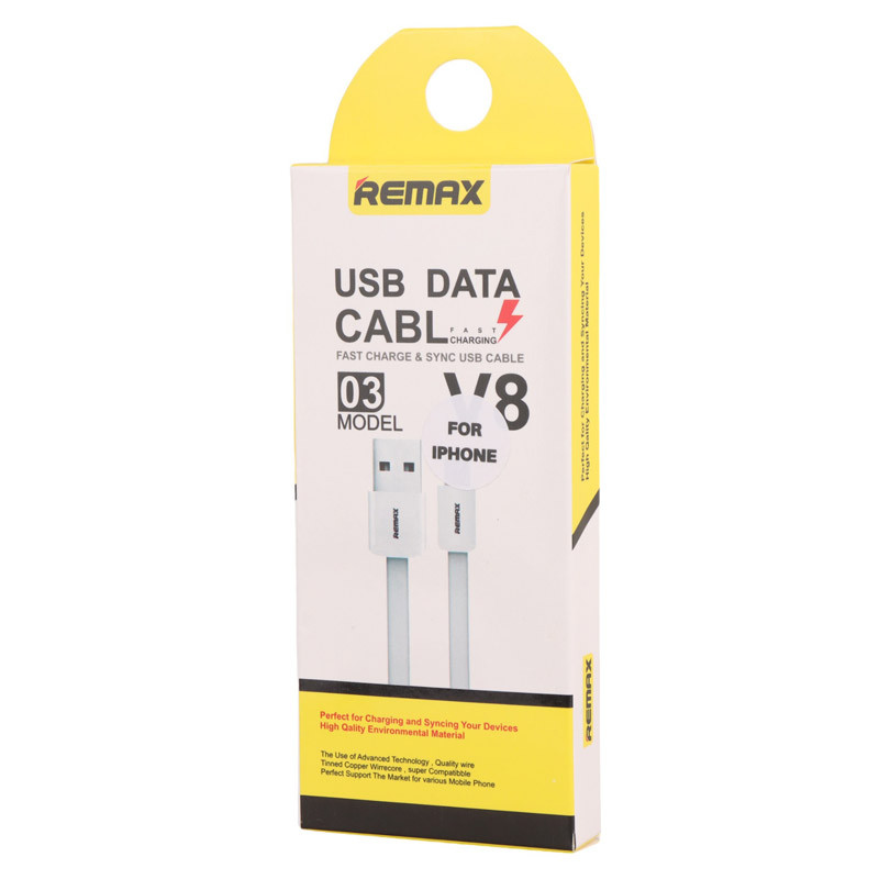 کابل آیفونی فست شارژ Remax V8-03 1m