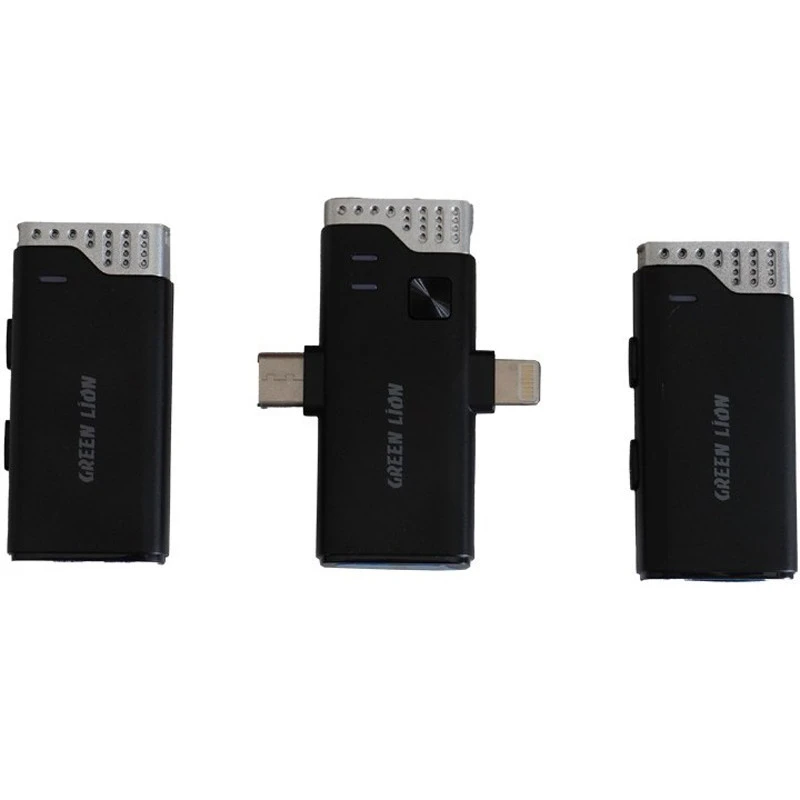 میکروفون یقه ای بی سیم Green Lion GN2IN1MIC360D Type-C / Lightning