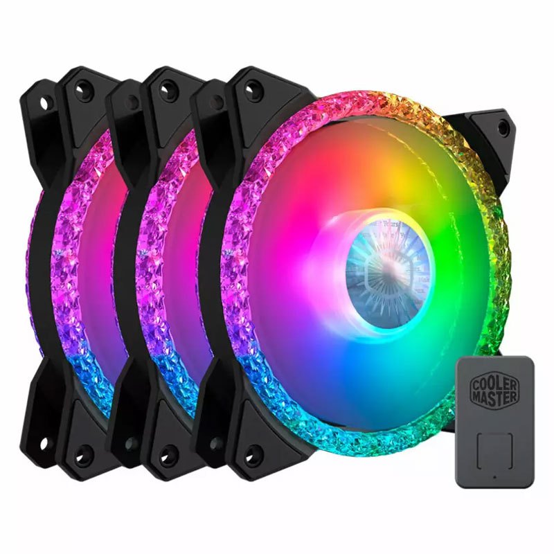 فن کیس کولر مستر Cooler Master MasterFan MF120 Prismatic ARGB 12*12 بسته 3 عددی