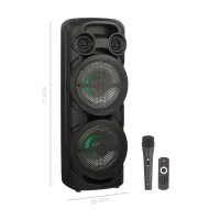 اسپیکر چمدانی بلوتوثی رم و فلش خور Sing-E ZQS-8202S + میکروفون و ریموت کنترل