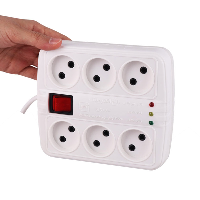 محافظ برق صوتی و تصویری 6 خانه باخ الکترونیک با کابل 1.8 متری G6