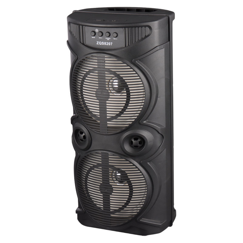 اسپیکر چمدانی بلوتوثی رم و فلش خور Sing-E ZQS-8207 + میکروفون و ریموت کنترل