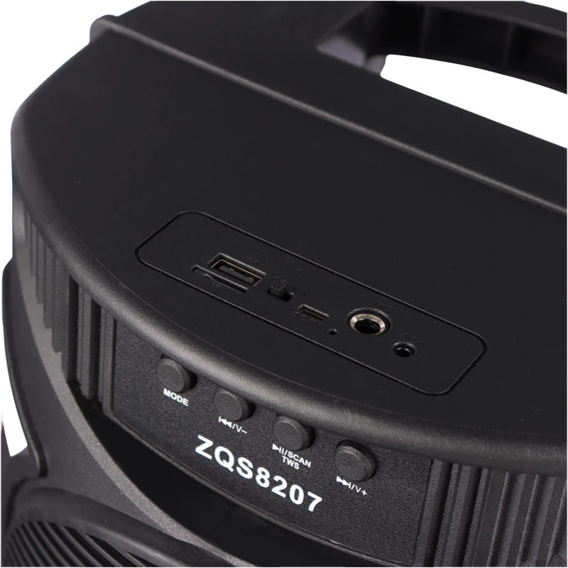 اسپیکر چمدانی بلوتوثی رم و فلش خور Sing-E ZQS-8207 + میکروفون و ریموت کنترل