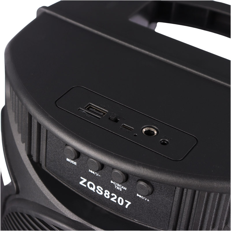 اسپیکر چمدانی بلوتوثی رم و فلش خور Sing-E ZQS-8207 + میکروفون و ریموت کنترل