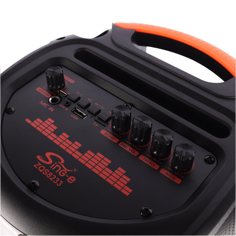 اسپیکر چمدانی بلوتوثی رم و فلش خور Sing-E ZQS8233 + میکروفون و ریموت کنترل