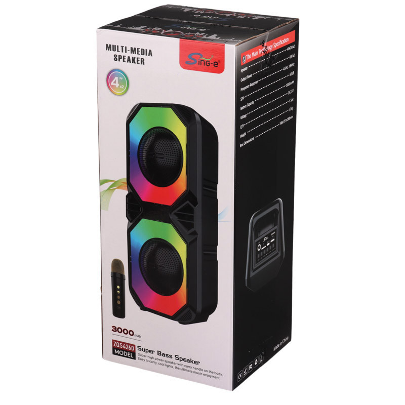 اسپیکر بلوتوثی رم و فلش خور Sing-E ZQS4260 + میکروفون
