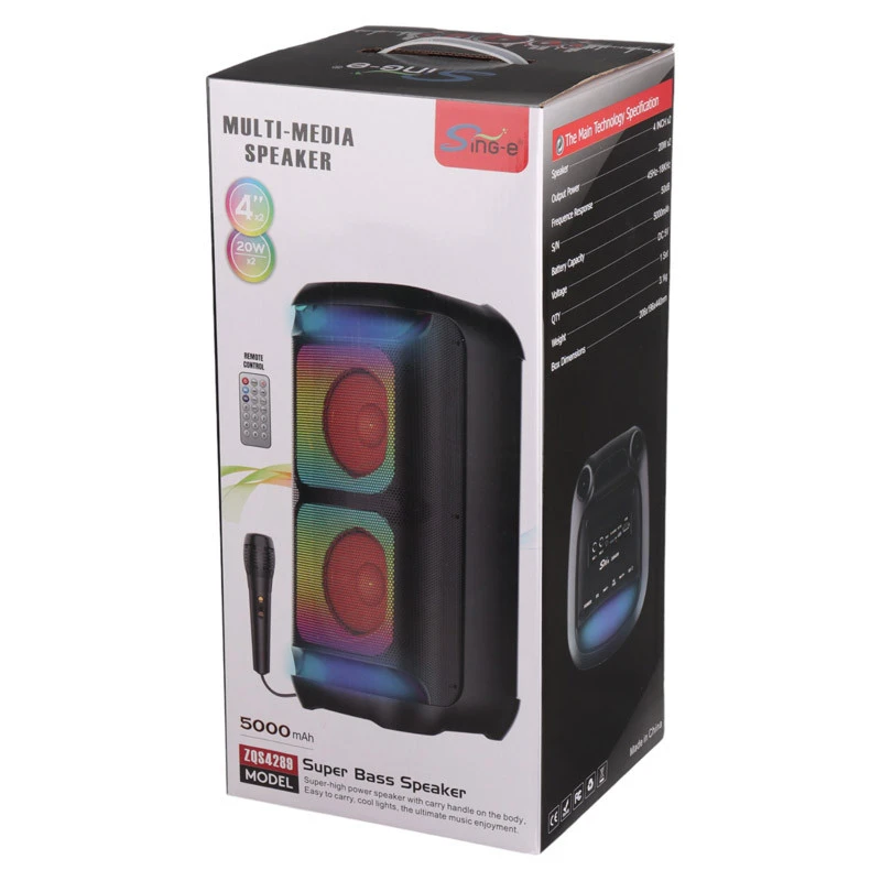 اسپیکر بلوتوثی رم و فلش خور Sing-E ZQS-4289 + میکروفون و ریموت کنترل