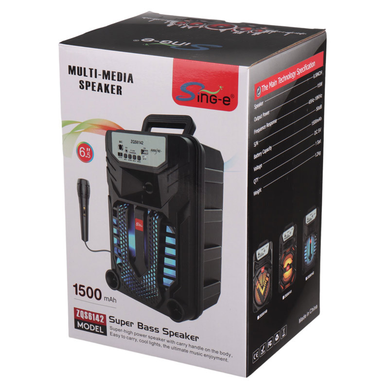 اسپیکر بلوتوثی رم و فلش خور Sing-E ZQS6142 + میکروفون