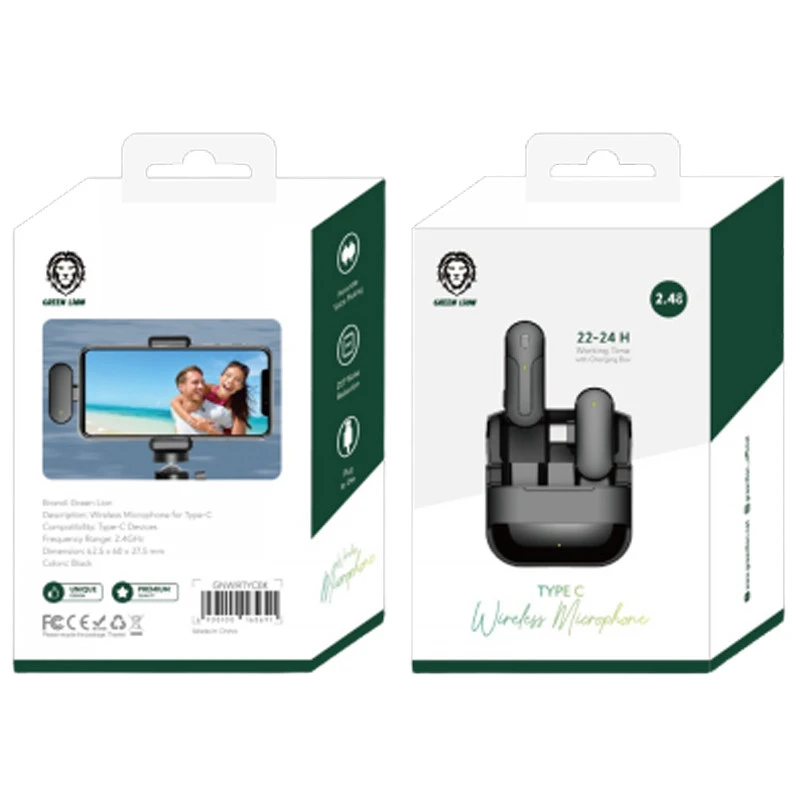 میکروفون یقه ای بی سیم Green Lion GNWIRTYCBK Type-C