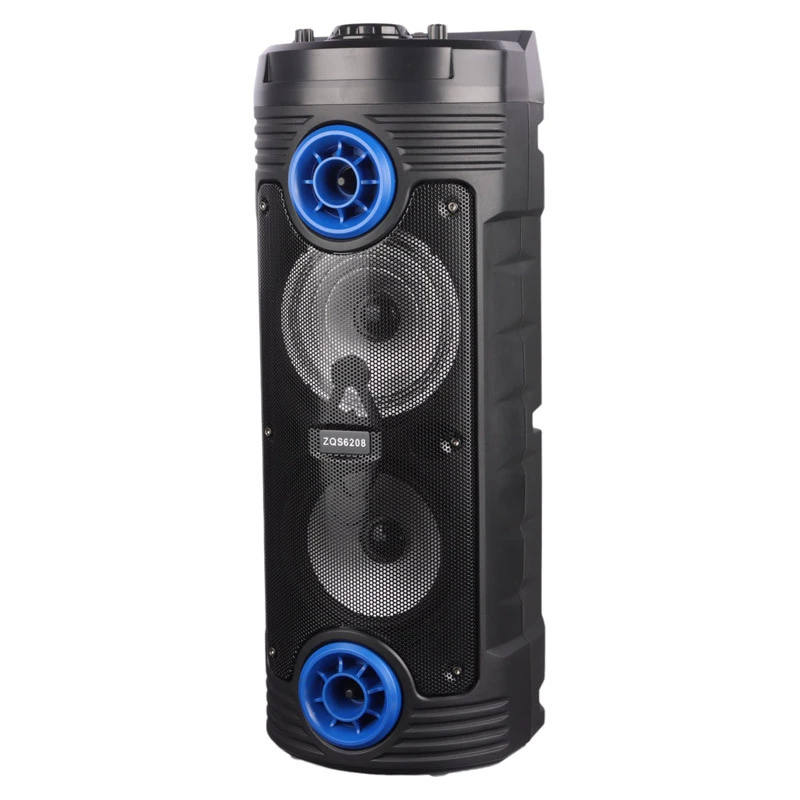 اسپیکر چمدانی بلوتوثی رم و فلش خور ZQS-6208 + میکروفون و ریموت کنترل