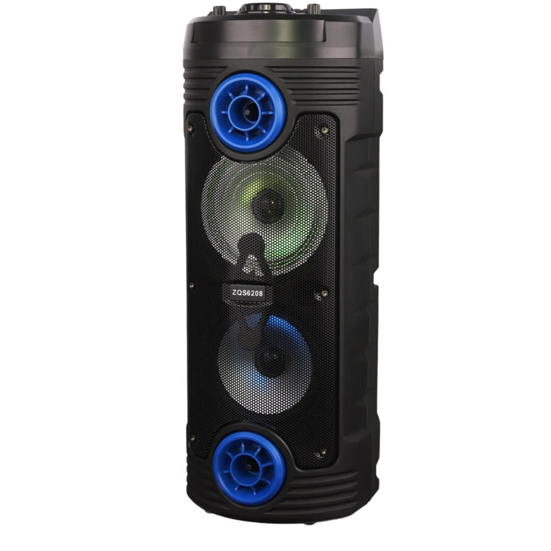 اسپیکر چمدانی بلوتوثی رم و فلش خور ZQS-6208 + میکروفون و ریموت کنترل