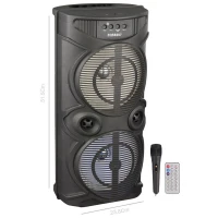 اسپیکر چمدانی بلوتوثی رم و فلش خور Sing-E ZQS-8207 + میکروفون و ریموت کنترل