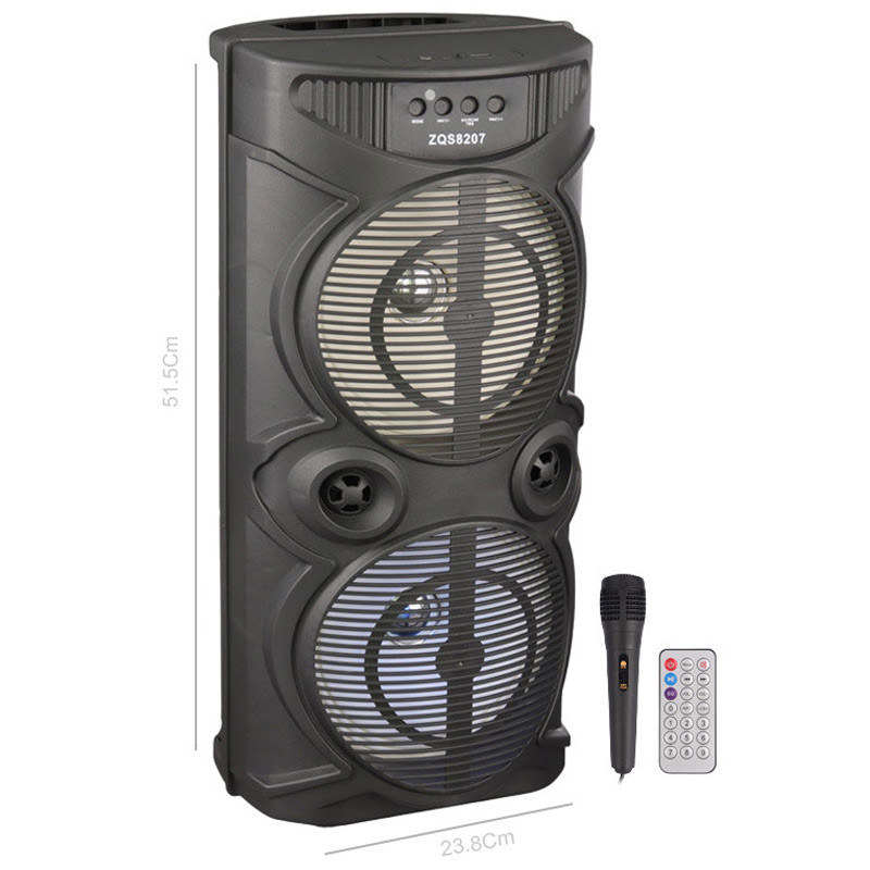 اسپیکر چمدانی بلوتوثی رم و فلش خور Sing-E ZQS-8207 + میکروفون و ریموت کنترل