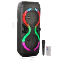 اسپیکر چمدانی بلوتوثی رم و فلش خور Sing-E ZQS8230 + میکروفون و ریموت کنترل