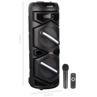 اسپیکر چمدانی بلوتوثی رم و فلش خور Sing-E ZQS8233 + میکروفون و ریموت کنترل
