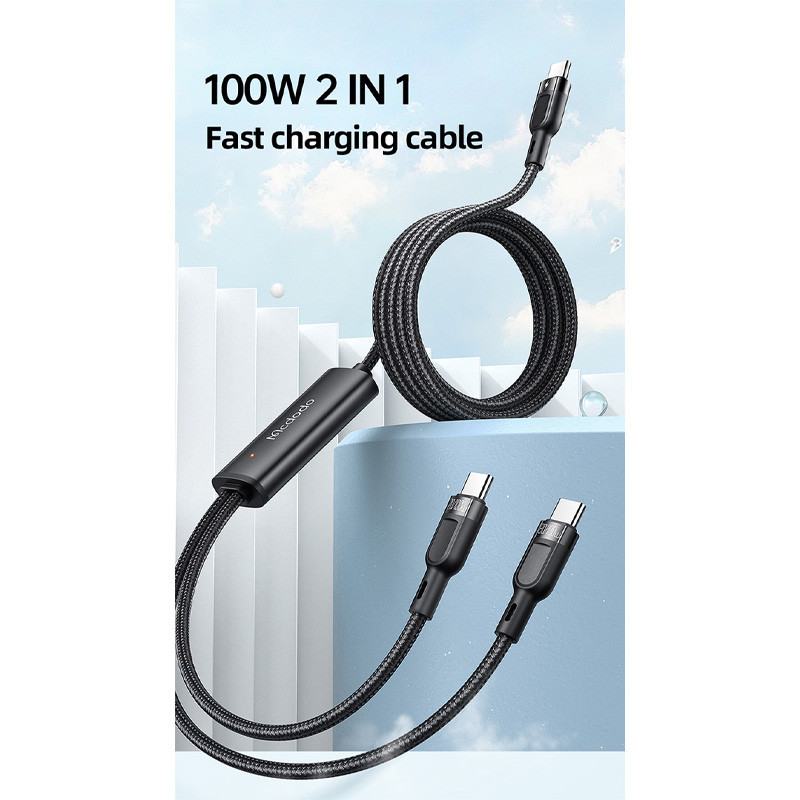 کابل 2 سر فست شارژ Mcdodo CA-747 5A PD 100W 1.2m