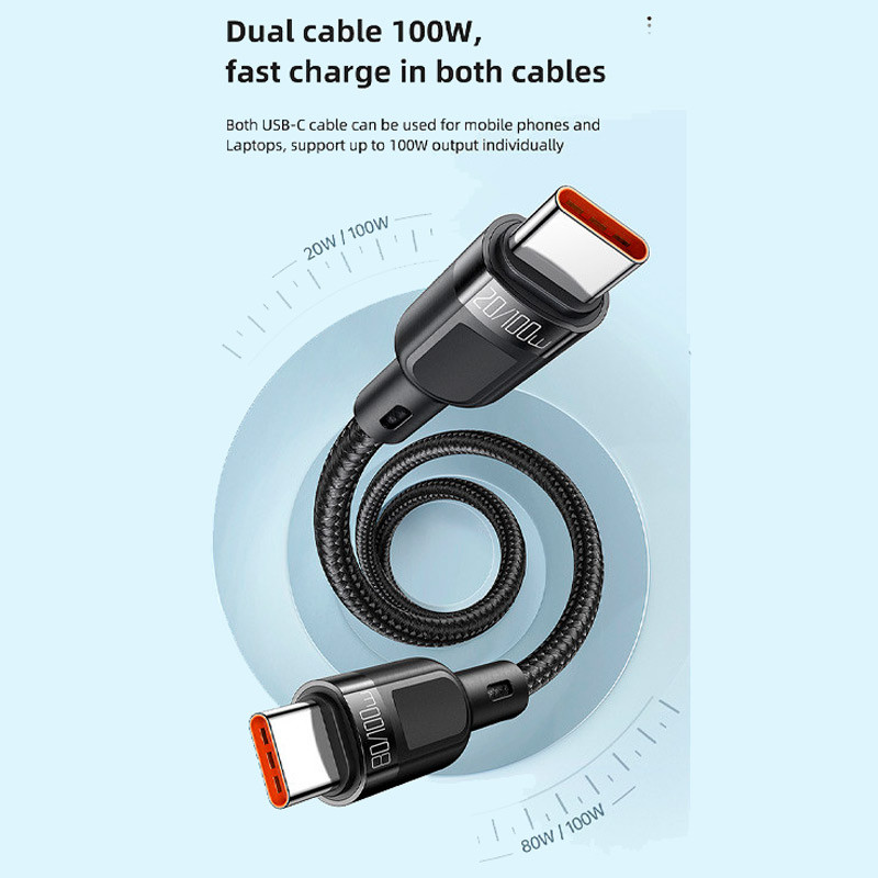 کابل 2 سر فست شارژ Mcdodo CA-747 5A PD 100W 1.2m