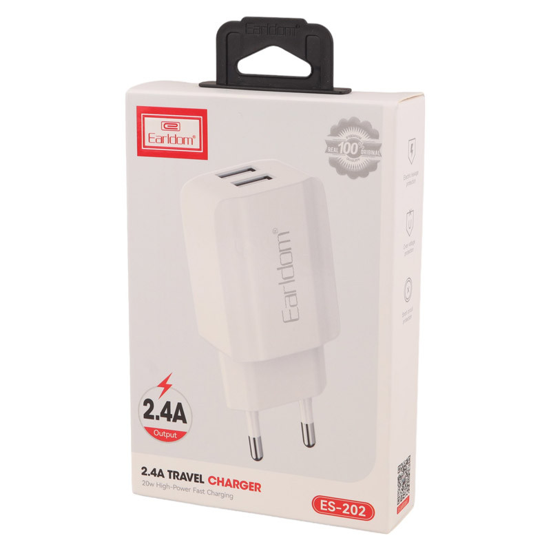 کلگی فست شارژ Earldom ES-202 2Port 2.4A 12W