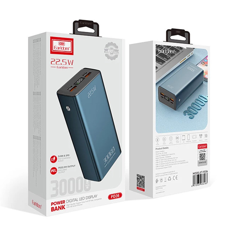 پاور بانک فست شارژ 30000 ارلدام Earldom ET-PD36 PD 22.5W