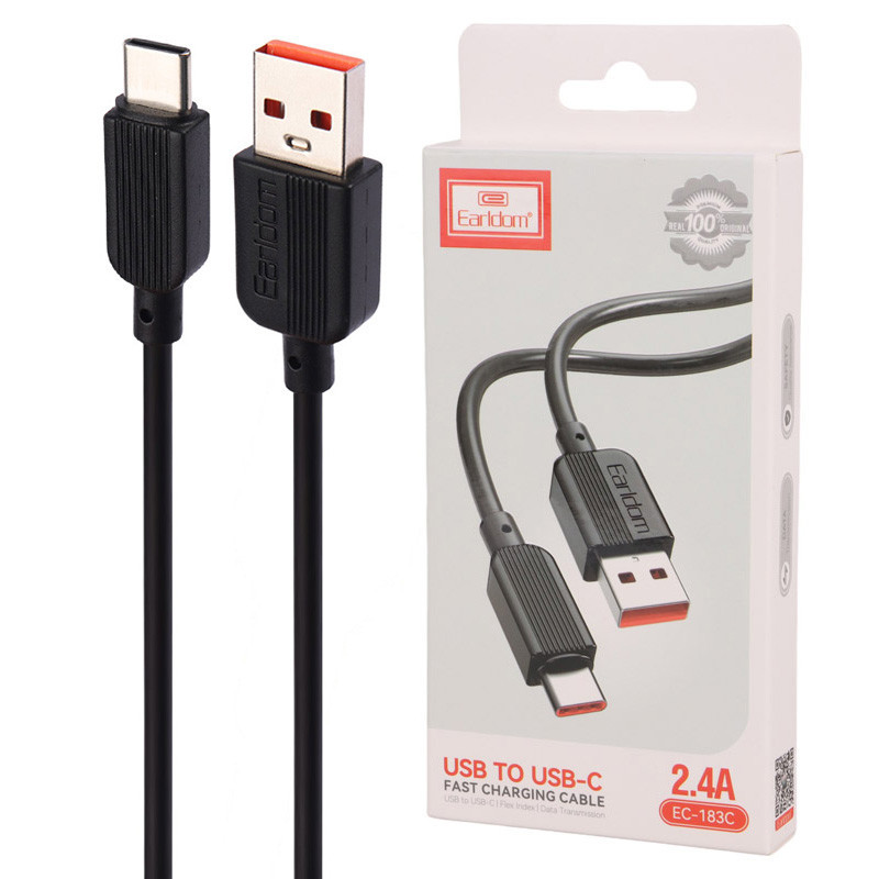 کابل تایپ سی فست شارژ Earldom EC-183C 2.4A 1m