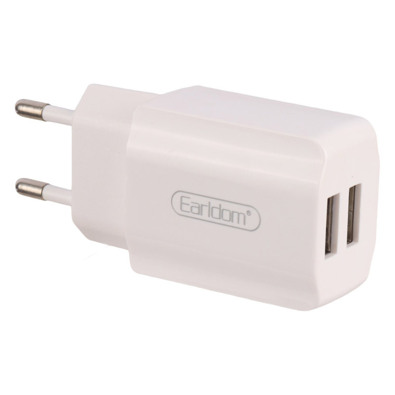 شارژر دیواری فست شارژ Earldom ES-202 2Port 2.4A 12W + کابل تایپ سی