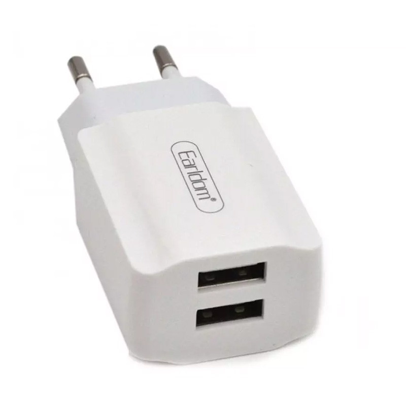 شارژر دیواری فست شارژ Earldom ES-202 2Port 2.4A 12W + کابل تایپ سی