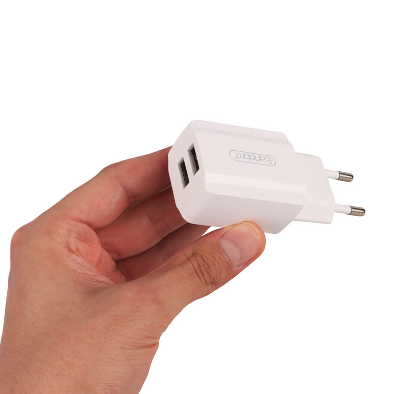 شارژر دیواری فست شارژ Earldom ES-202 2Port 2.4A 12W + کابل تایپ سی