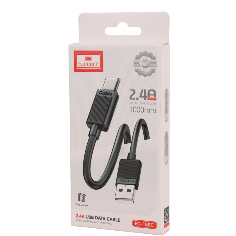 کابل تایپ سی فست شارژ Earldom EC-180C 2.4A 1m
