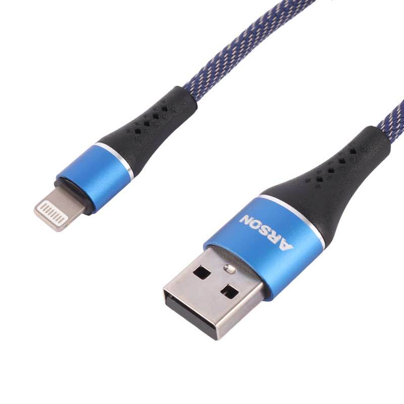 کابل آیفونی فست شارژ Arson AN-CA10 3A 1m