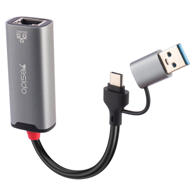 تبدیل Yesido HB26 LAN TO USB3.0/Type-C