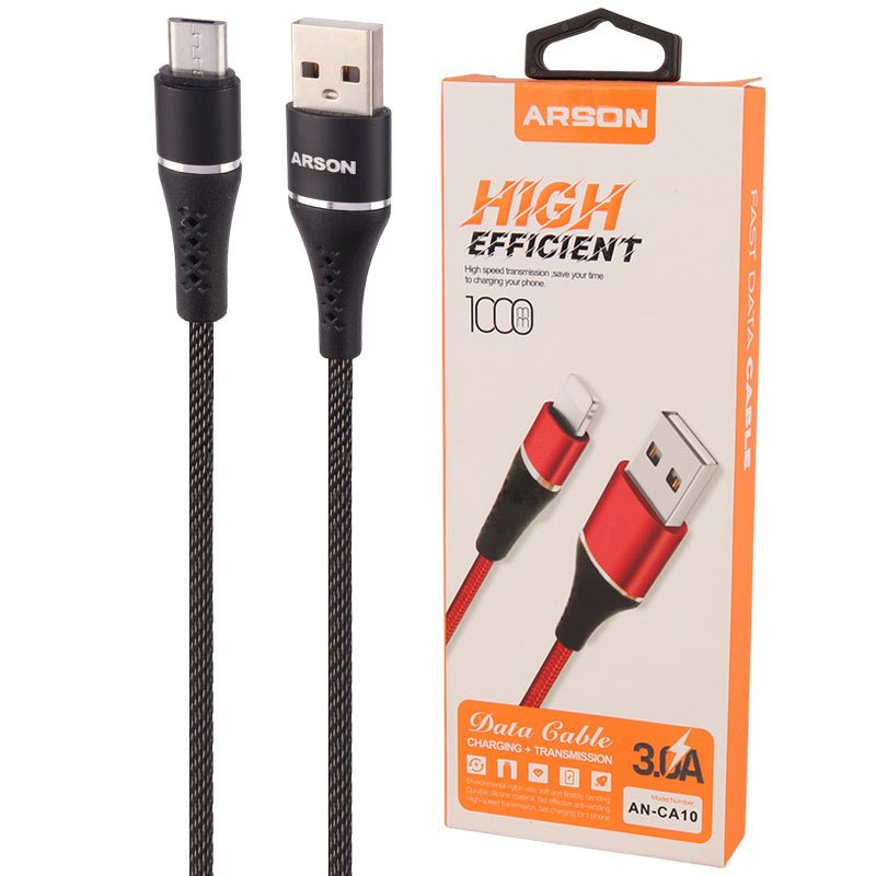 کابل میکرو یو اس بی فست شارژ Arson AN-CA10 3A 1m