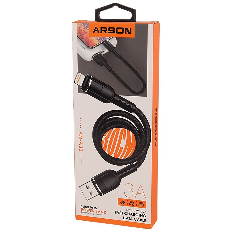 کابل کوتاه میکرو یو اس بی فست شارژ Arson AN-A30 3A 30cm