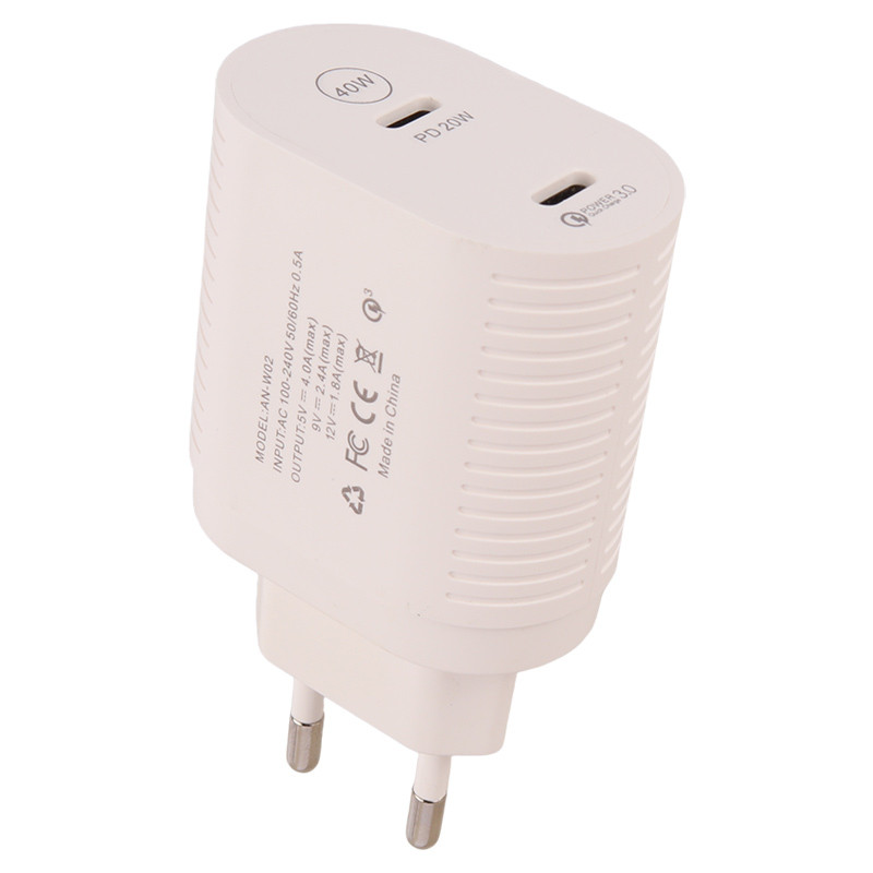 شارژر دیواری فست شارژ Arson AN-W02 4A PD QC3.0 20W + کابل تبدیل تایپ سی