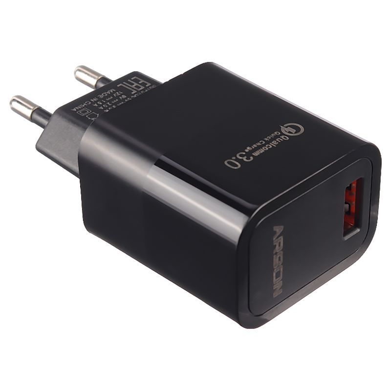 شارژر دیواری فست شارژ Arson AN-W05 3A QC3.0 PD 18W + کابل آیفونی