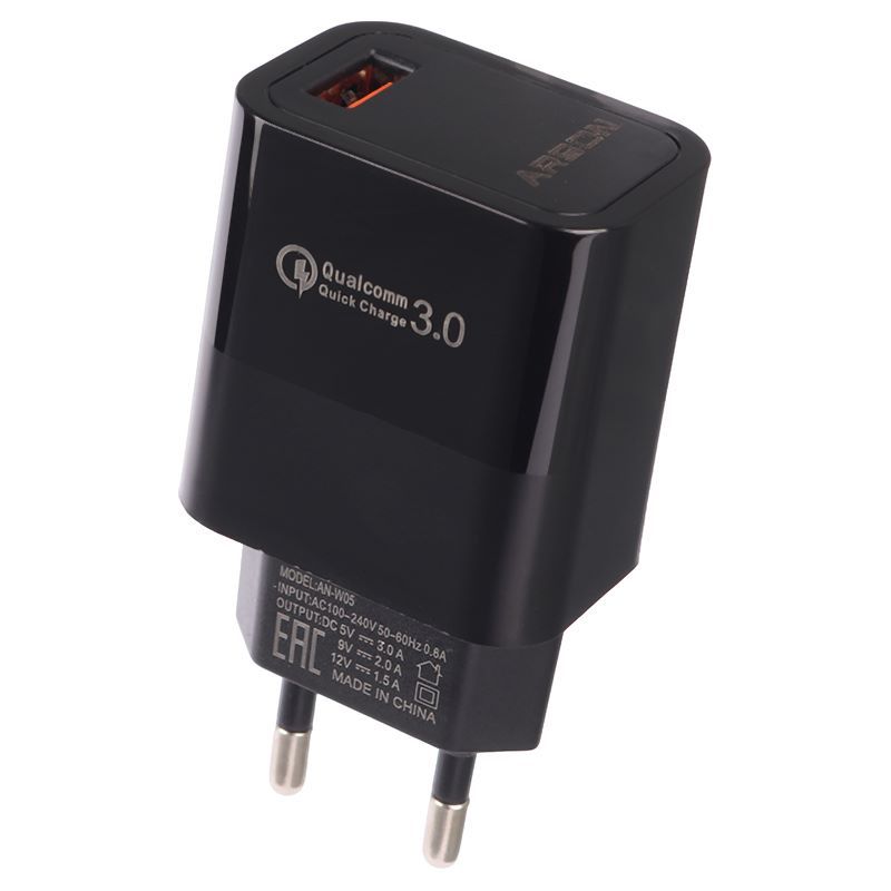 شارژر دیواری فست شارژ Arson AN-W05 3A QC3.0 PD 18W + کابل آیفونی