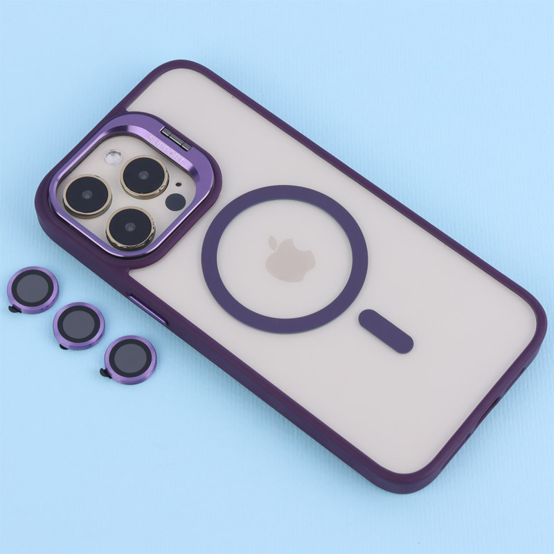 قاب PC مگ سیف استند شو با محافظ لنز رینگی آیفون iPhone 14 Pro Max