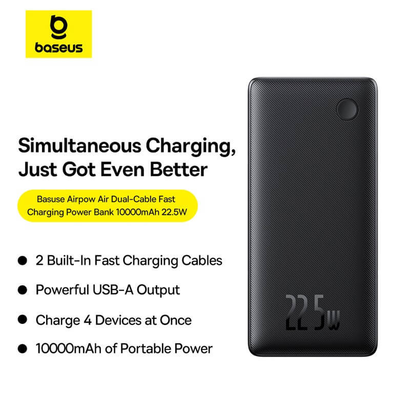 پاور بانک فست شارژ 10000 باسئوس Baseus Airpow Lite P10067501 PD 22.5W