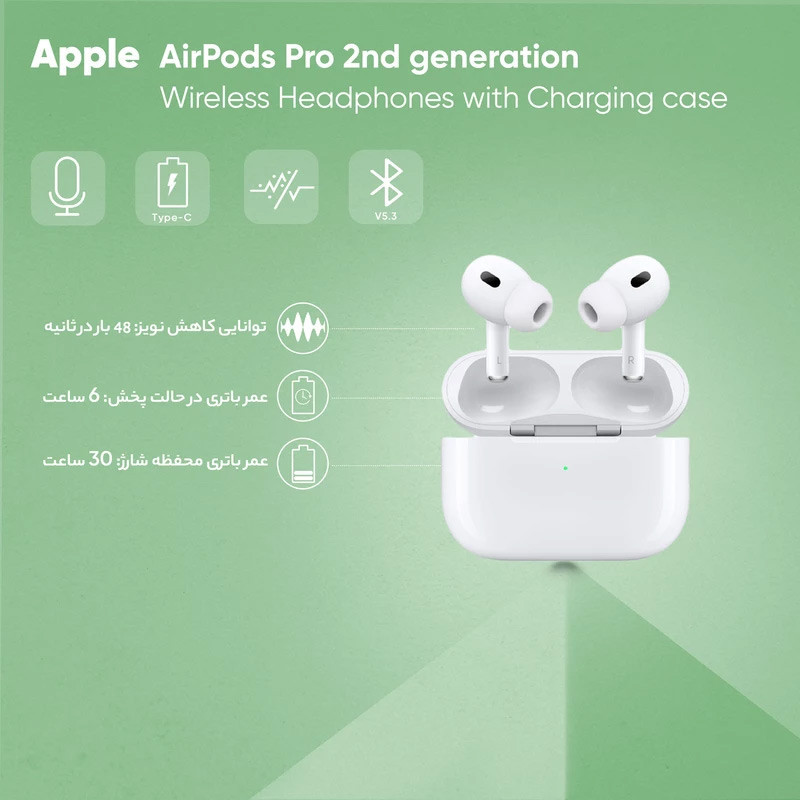 هندزفری بلوتوث دو تایی AirPods Pro 2 High Copy grad B