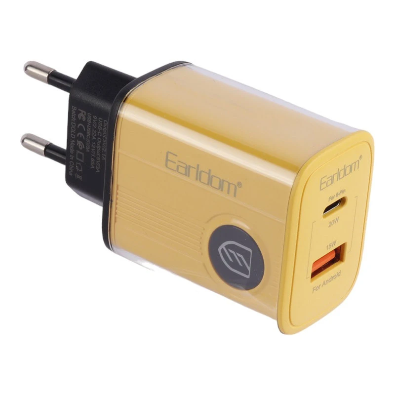 کلگی فست شارژ Earldom ES-EU40 2Port 3A QC3.0 PD 20W