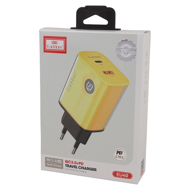 کلگی فست شارژ Earldom ES-EU40 2Port 3A QC3.0 PD 20W