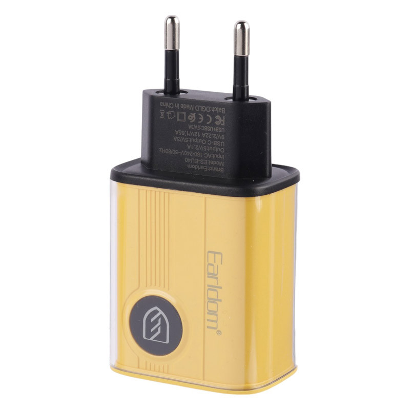 کلگی فست شارژ Earldom ES-EU40 2Port 3A QC3.0 PD 20W
