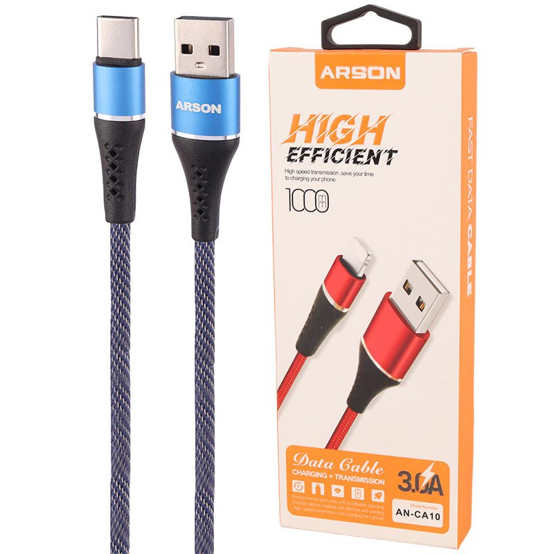 کابل تایپ سی فست شارژ Arson AN-CA10 3A 1m
