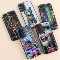 قاب شطرنجی طرح دار قاب پافر مربعی محافظ لنزدار سامسونگ Galaxy A15