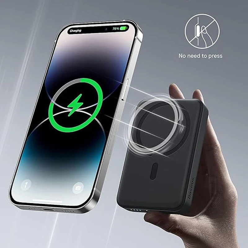 پاور بانک بی سیم فست شارژ 5000 باسئوس Baseus Magnetic Mini P10022107 PD 20W