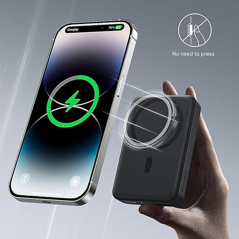 پاور بانک بی سیم فست شارژ 5000 باسئوس Baseus Magnetic Mini P10022107 PD 20W