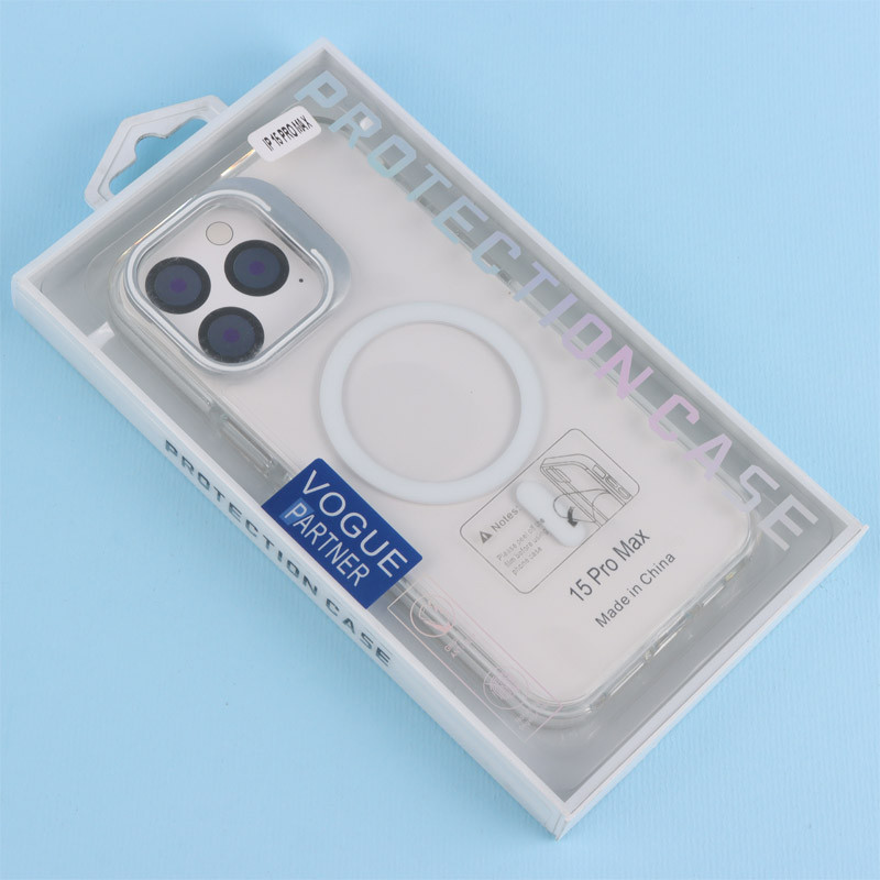 قاب PC Protection Case شفاف مگ سیف استندشو آیفون iPhone 15 Pro Max