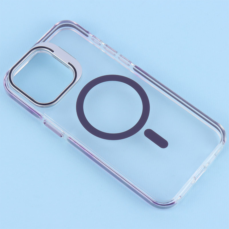 قاب PC Protection Case شفاف مگ سیف استندشو آیفون iPhone 15 Pro Max