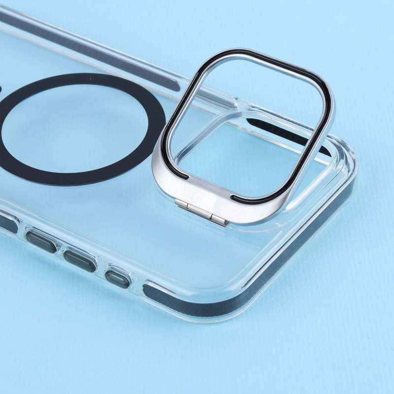 قاب PC Protection Case شفاف مگ سیف استندشو آیفون iPhone 15 Pro Max